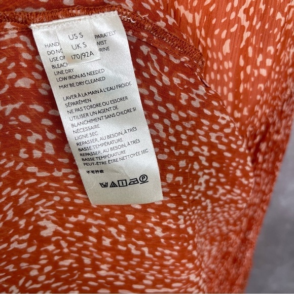 Maeve x Anthropologie Adrian Sheer Tunic Dress In Dark Orange Women's Size S - Picture 8 of 10